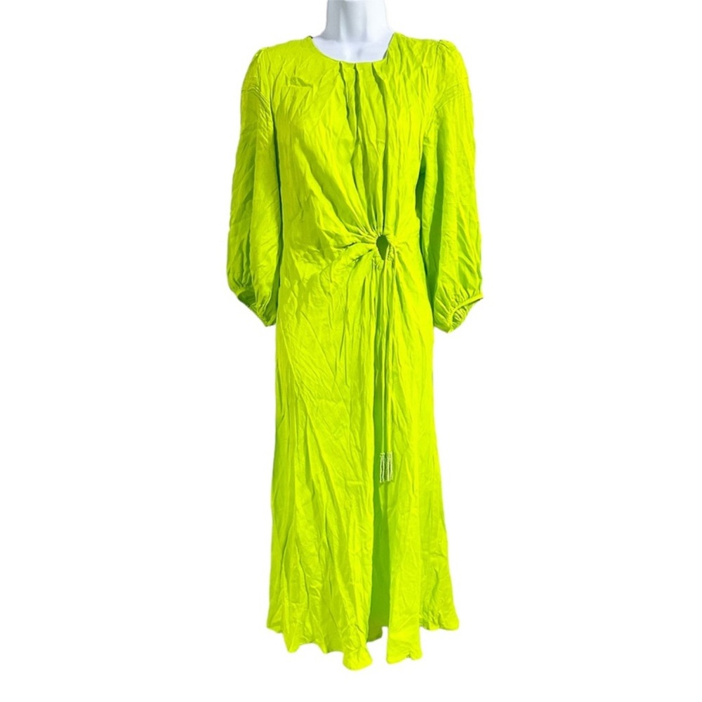 Farm Rio Lime Circle Cut Out lenzing™ Ecovero™ Midi dress - M  NWT - Picture 5 of 10